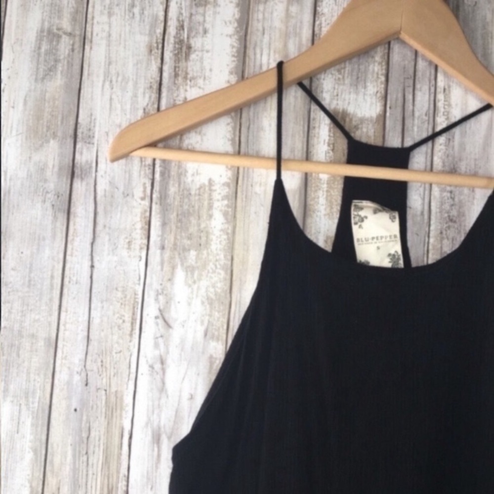 Blu Pepper Black Lace Bottom Tank - Picture 3 of 4